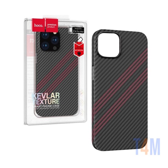 Capa Protetora Fino Hoco para iPhone 14 Pro Max Preto e Vermelho